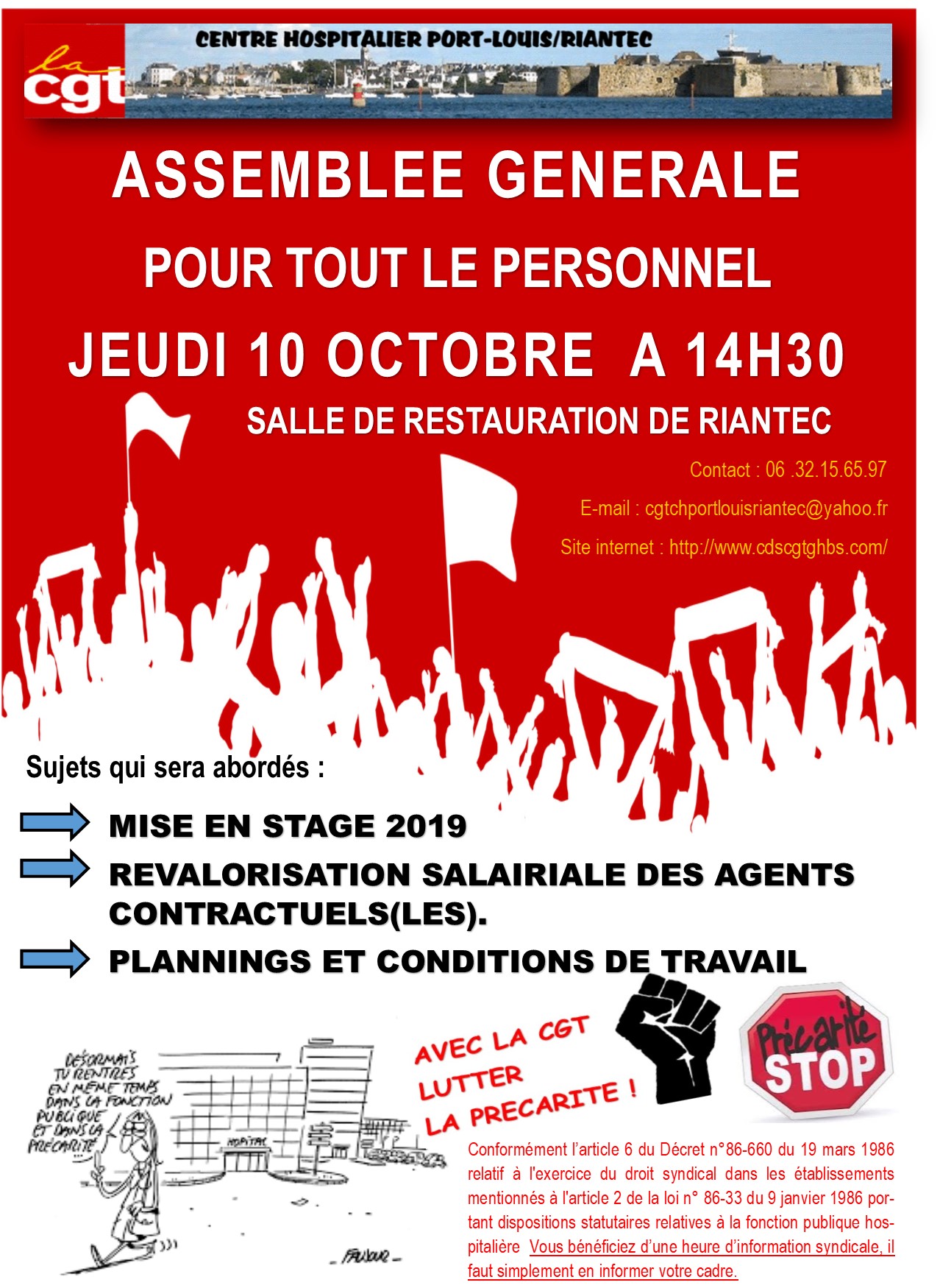 MISE EN STAGE : ASSEMBLÉE GÉNÉRALE JEUDI 10 OCTOBRE 2019