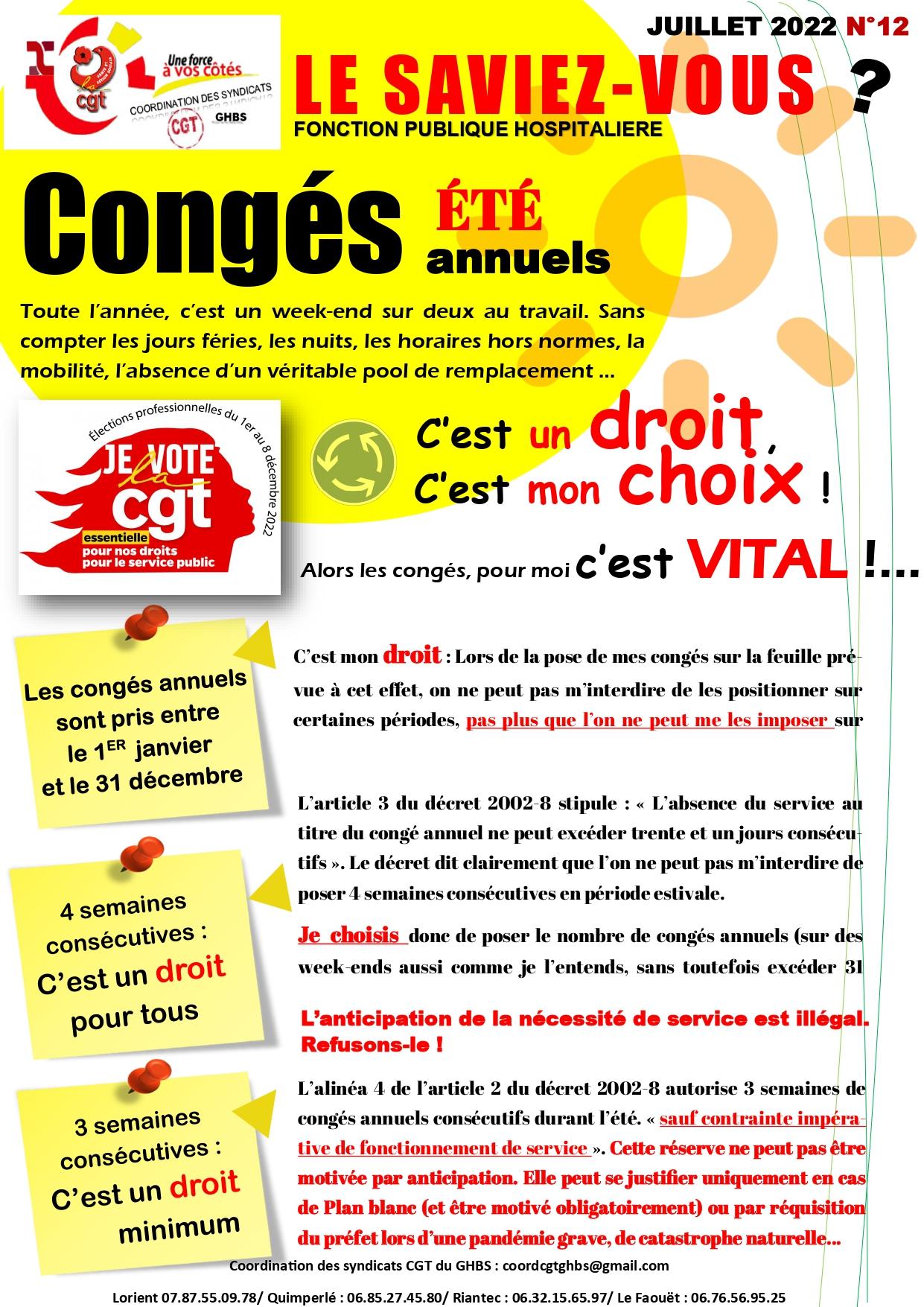 DROIT AU CONGE