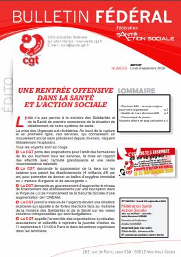 Bulletin Fédéral n° 9 du 9 Septembre 2019