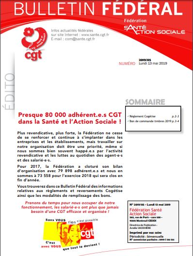 Bulletin fédéral n°05 du 13 mai 2019