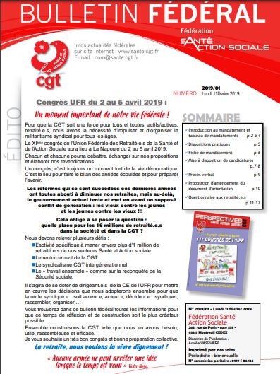 Bulletin Fédéral n°01 du 11 février 2019